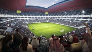 A computer generated image hand out, released by the Organising Committee of Qatar 2022 on June 21, 2013, shows the stadium to be built in Al-Khor for the Qatar's 2022 World Cup. Just eight years away from becoming the first Middle Eastern country to host the World Cup in 2022, Qatar has set about trying to establish a world class environment for sports and sports people to flourish. AFP PHOTO / Qatar 2022 committee ==RESTRICTED TO EDITORIAL USE -- MANDATORY CREDIT AFP PHOTO / Qatar 2022 committee --- NO MARKETING NO ADVERTISING CAMPAIGNS - DISTRIBUTED AS A SERVICE TO CLIENTS==